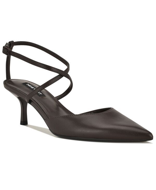 ナインウェスト レディース シューズ パンプス ヒール Nine West Womens Idorna Strappy Kitten Heel Pumps Espresso Bean Leather