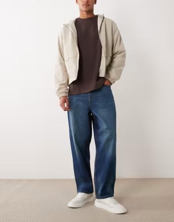 エイソス メンズ ボトムス デニムパンツ ヴィンテージーンズ ASOS DESIGN relaxed tapered jeans in vintage dark wash Dark wash blue