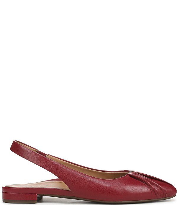 バイオニック レディース シューズ パンプス ギャザー レザー Vionic Gabriela Leatheruched Slingback Dress Flats Tibetan Red レッド