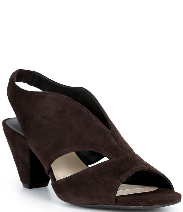 アレックスマリー レディース シューズ ヒール サンダル スエード Alex Marie Claudie Suede Slingback Cone Heel Sandals Dark Brown Ro