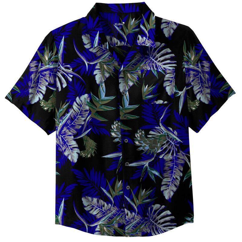 キングサイズ レディース トップス Tシャツ プリントール KingSize Mens Big Tall Printed Camp Shirt Blue Island ブルー