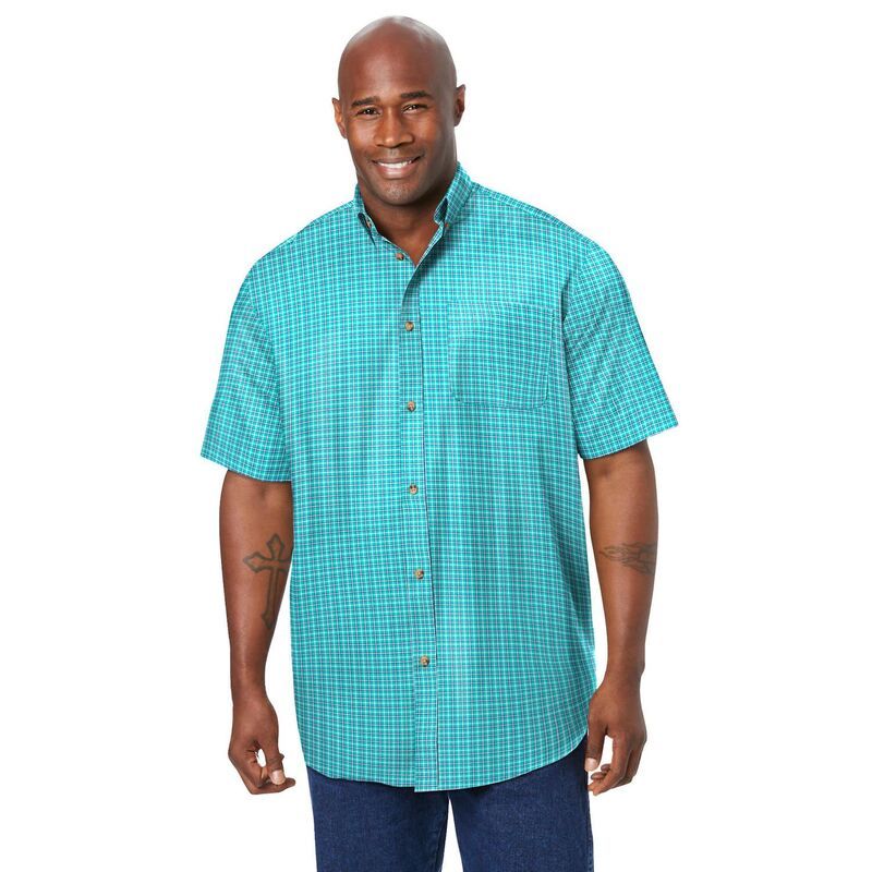 キングサイズ レディース トップス Tシャツ トール KingSize Mens Big Tall Short Sleeve WrinkleFree Sport Shirtidal Green Che
