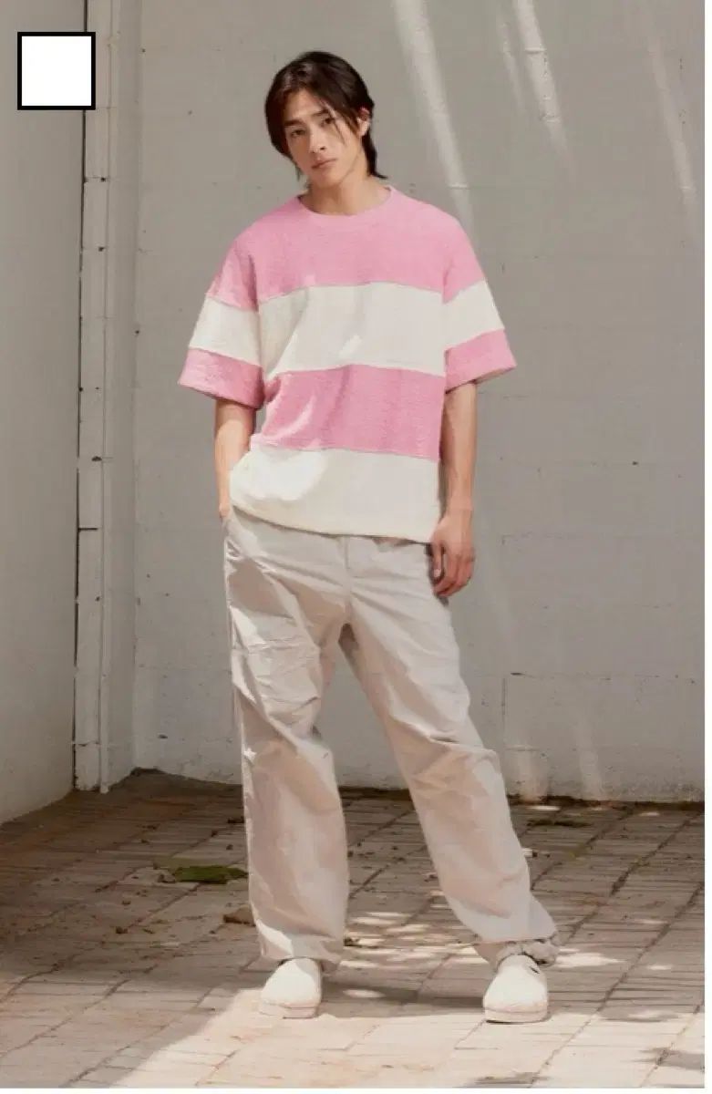 タイムオム 23SS フレンチテリー COLOR LINE トップス ピンク