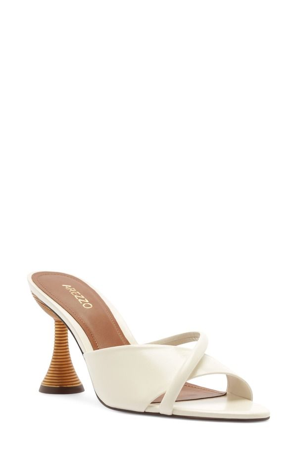 アレッツォ レディース シューズ ヒール サンダル Arezzo Luca High Pointed Toe Slide Sandal Crema White ホワイト