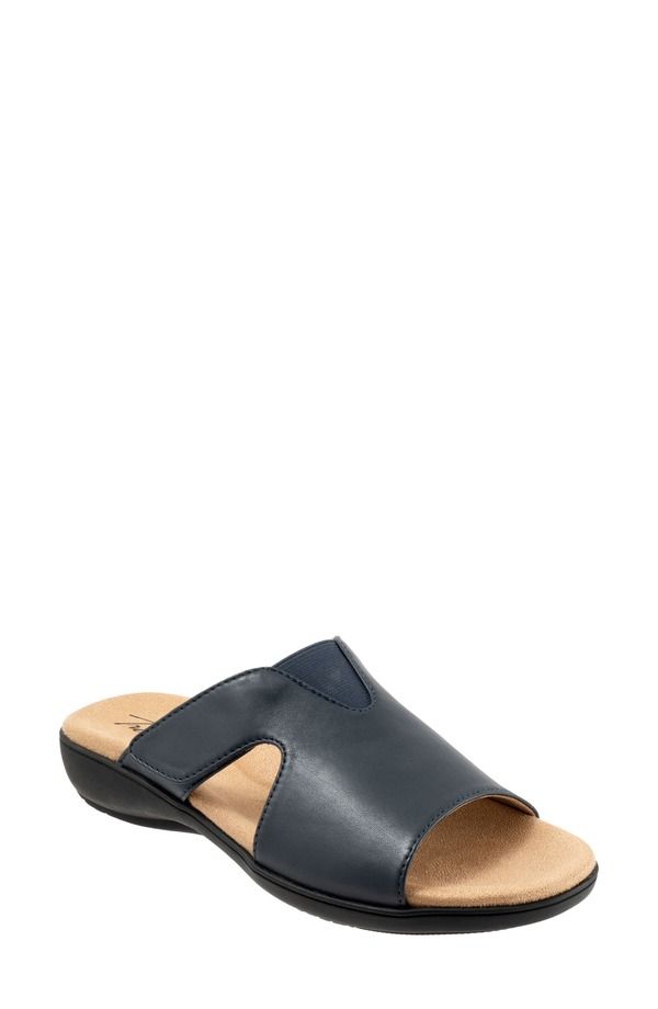 トロッターズ レディース シューズ ヒール サンダル Trotters Roxine 20 Slide Sandal Multiple Widths Available Navy ネイビー