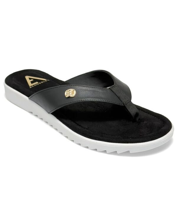 エアロソールズ レディース シューズ スリッポン・ローファー サンダル Aerosoles Womens Jordyn SlipOn Flip Flop Sandals Black Faux Leat
