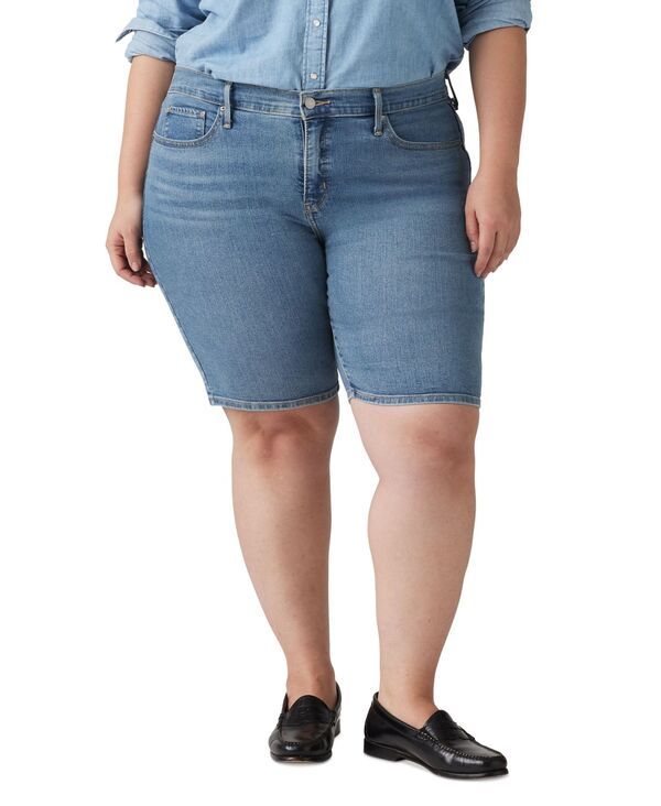 リーバイス レディース ボトムス ハーフパンツ・ショーツ ショートパンツ Levis Womens MidRise Shaping Bermuda Shorts Camp Denim デニム