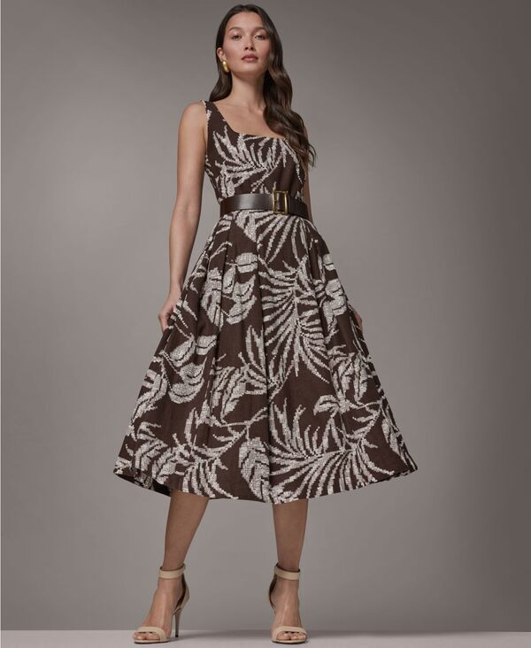 ダナ キャラン ニューヨーク レディース トップス ワンピース プリント ミディ Donna Karanew York Womens Printed Square Neck Midi Dress Ca