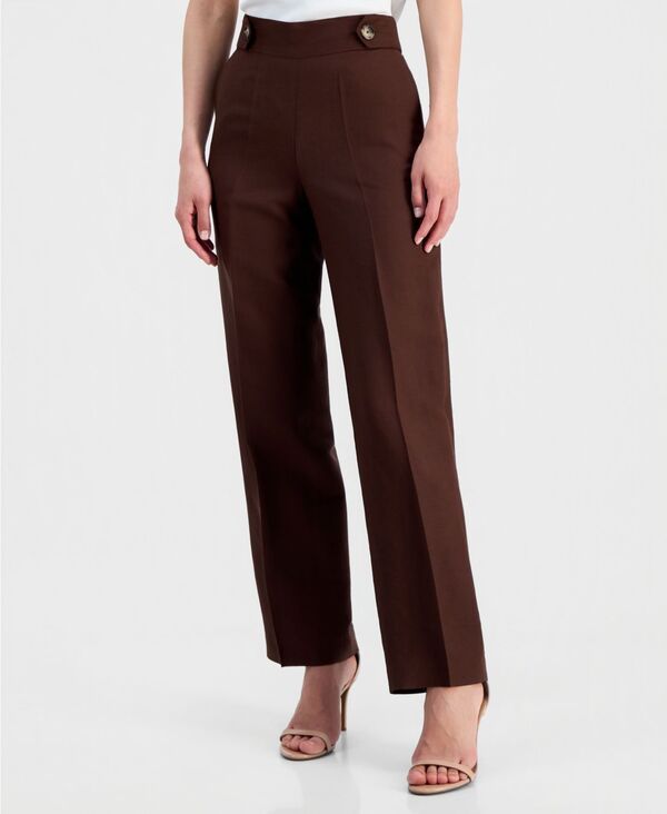 アンクライン レディース ボトムス カジュアルパンツ プチ リネン Anne Klein Womens LinenBlend Pull On WideLeg Pants Regular Petite