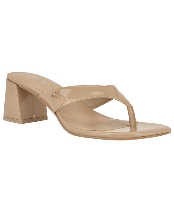 カルバンクライン レディース シューズ サンダル ヒール Calvin Klein Womens Locinda Thong Block Heel Dressandals Taupe Patent ト