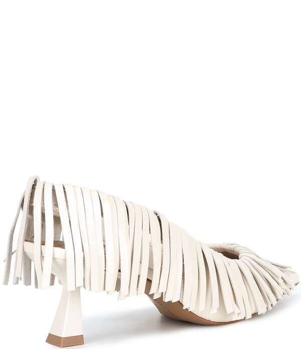 ジャンビニ レディース シューズ ヒール レザー フリンジ Gianni Bini Warrick Leather Fringe Slingback Pumpsweet Cream クリーム