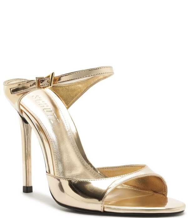 シュッツ レディース シューズ サンダル トール Schutz Lyra Slip On Metallic Stiletto Dressandals Platina メタリック