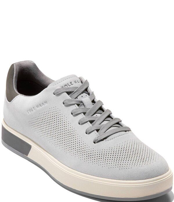 コールハーン メンズ シューズ スニーカー レザー Cole Haan Mens GrandPro Angleace Perforated Leather Sneakers Grey DawnCast