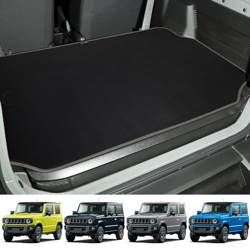 R★KYG ラゲッジマット 新型ジムニー[JB64W]/ジムニーシエラ[JB74W]用 折り目なしのロール状梱包 ずれにくい 滑りとめのゴムつき しっかりとした厚み 防キズ 防水 防汚 グレー 44ff94ea