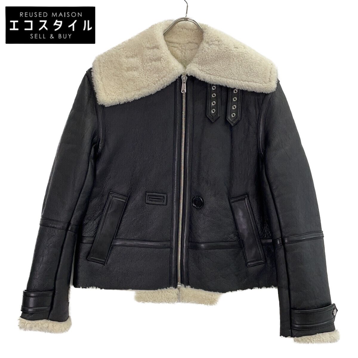Helmut Lang　ヘルムートラング　H07HW405ムートンジャケット ブラック ムートン　S
