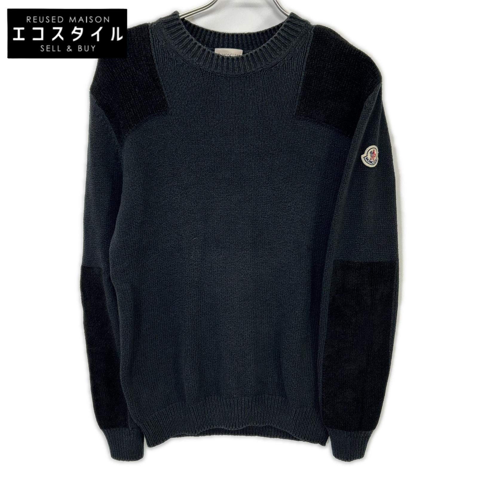 MONCLER　モンクレール　21年製 girocollo tricot コットン ロゴパッチ ニット　S