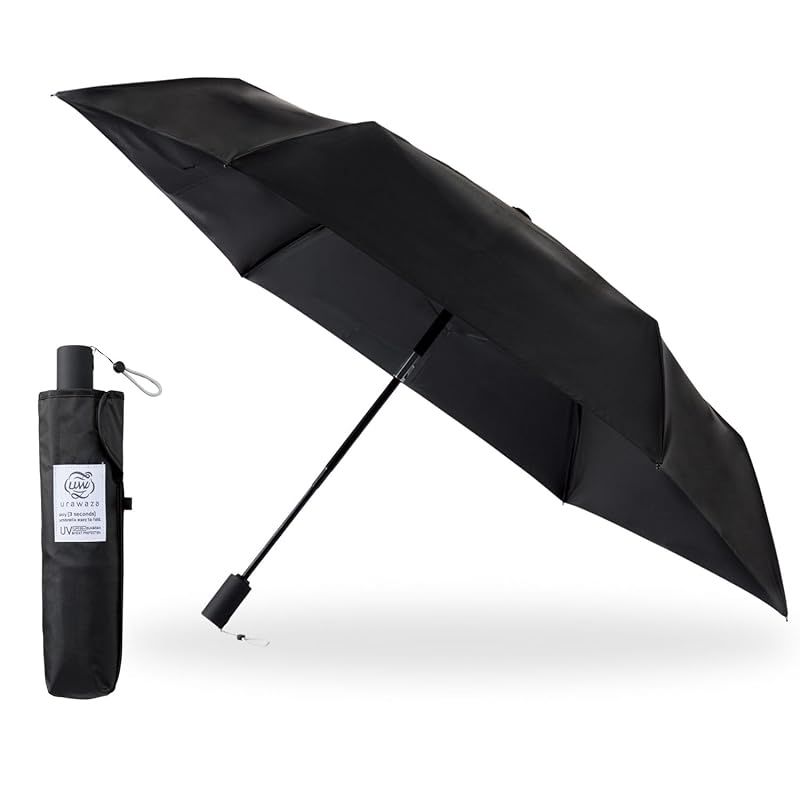 【新品】 [ムーンバット]3秒でたためる傘 urawaza 日傘 自動開閉 遮熱 遮光100 UVカット 晴雨兼用 ワンタッチ 形状記憶 畳みやすい 折りたたみ傘 ウラワザ 無地 親骨55cm 30244 ブラック