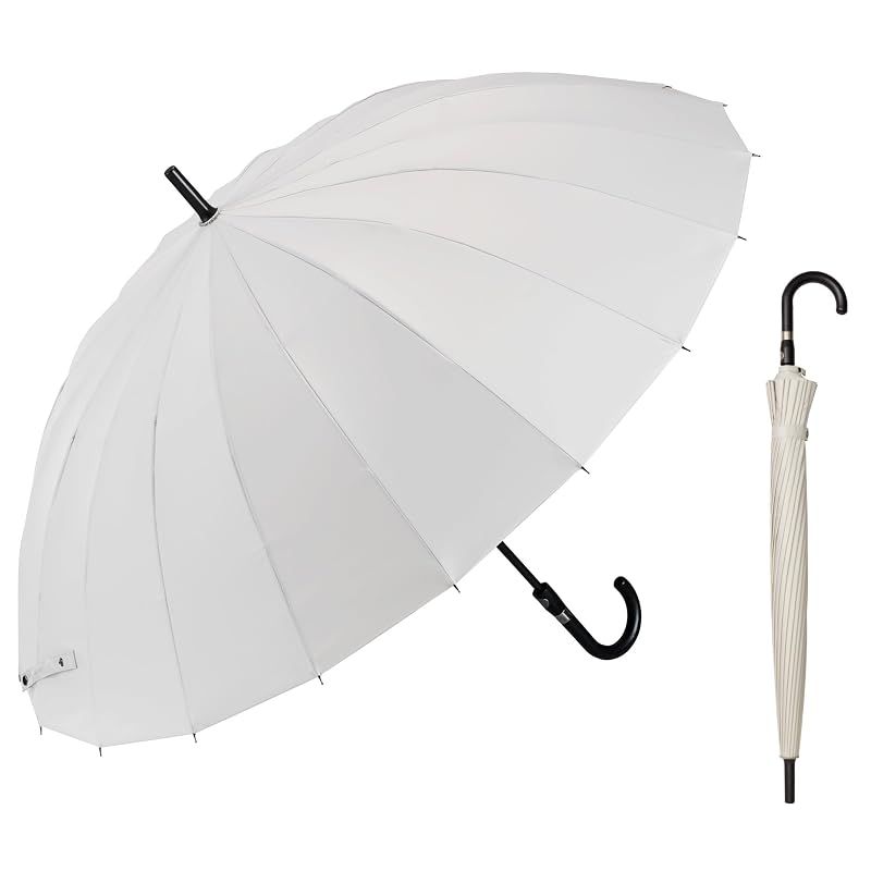 【新品】 Waterfront 長傘 雨傘 LESS IS MORE シリーズ 『 富山サンダー 20本骨 』 フェザー グレー 70cm 過酷な富山の風雪にも耐える性能 花びらき構造 + 耐風 15m/s + 親骨 受骨 FRP + 超撥水 5級 + UV