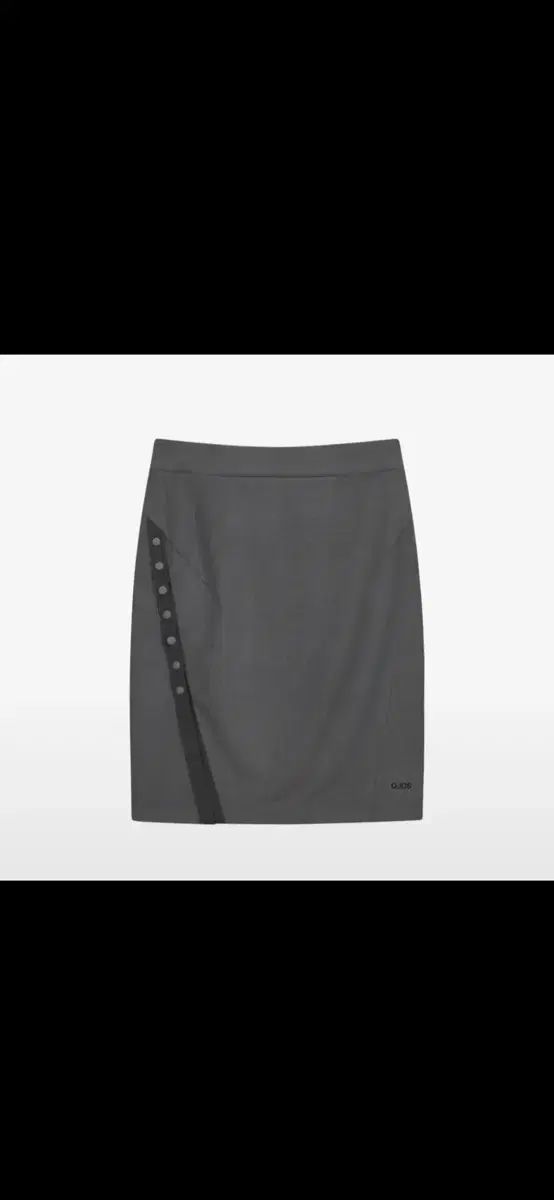 オホス button slit midi skirt /charcoal