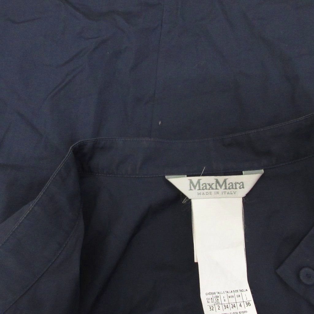 マックスマーラ MAX MARA 白タグ シャツワンピース ノーカラー 長袖