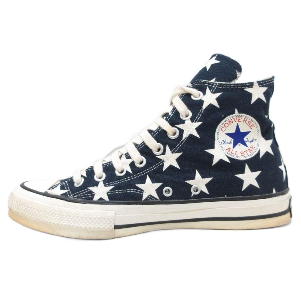 コンバース CONVERSE ADDICT CHUCK TAYLOR MATERIAL HI STAR スニーカー ハイカット シューズ スター 星柄 27cm 紺 ネイビー 白 ホワイト 1CJ028