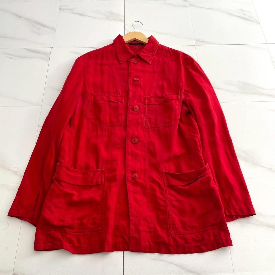 Y's for men Coverall jacket linen red 3
