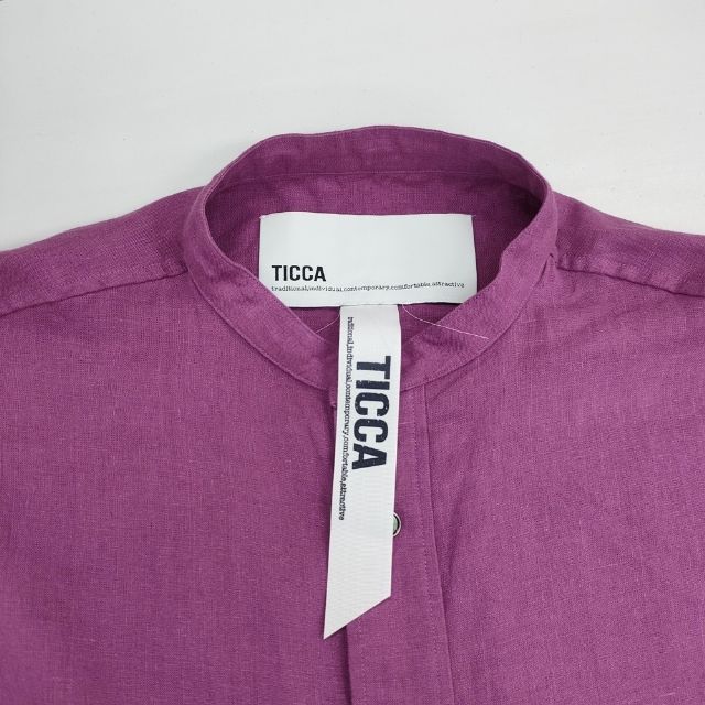 TICCA リネン フレンチスリーブ シャツ バンドカラー 定価23100円 製品