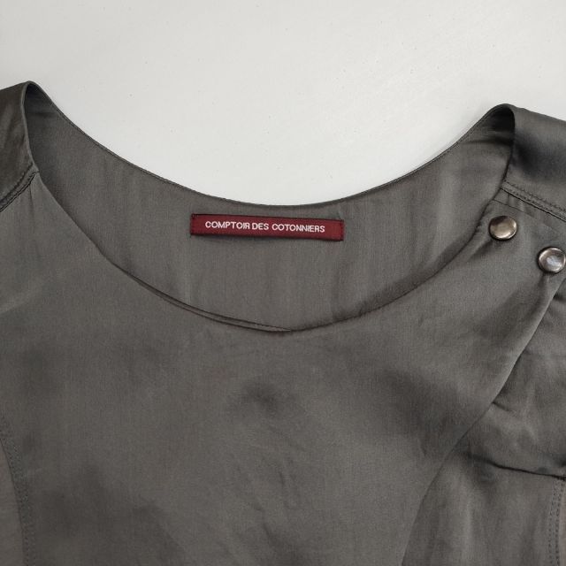 COMPTOIR DES COTONNIERS 半袖 コットン シルク 切り替え ワンピース