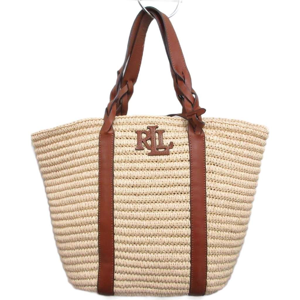 新品Ralph Lauren ベージュ かごバッグ ポーチ付き ローレンラルフローレン LAUREN RALPH LAUREN カゴバッグ ストロー