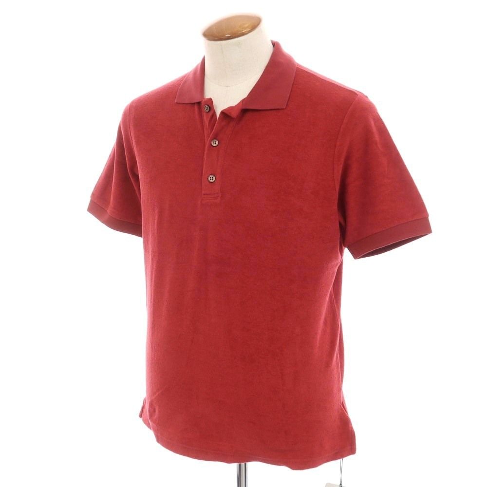 【新品】ザノーネ ZANONE コットン パイル 半袖ポロシャツ レッド【サイズ46】【メンズ】
