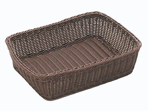 新品 樹脂バスケットこげ茶 角長・深40号 56355