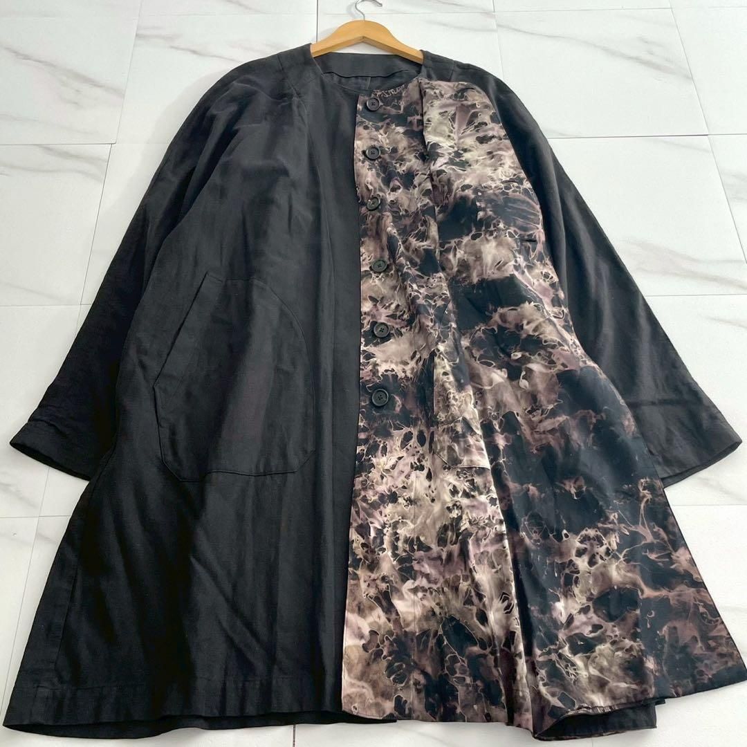 S'YTE 2way long coat linen cotton BLK 3