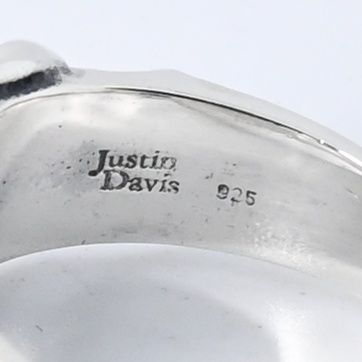 研磨済】【訳あり】 JUSTIN DAVIS EVOL リング オニキス 19.5号 SRJ033