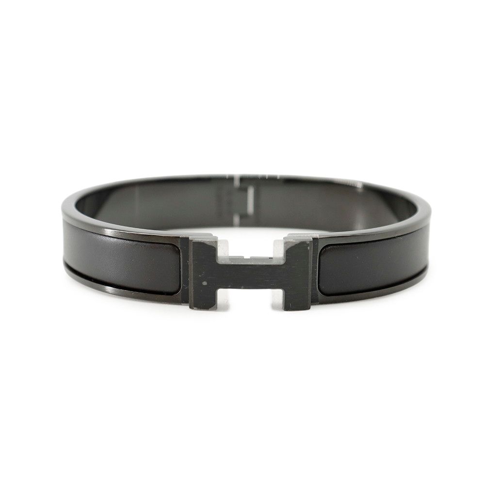 エルメス ブレスレット クリックHH ブラック/ブラック金具 HERMES バングル アクセサリー 黒