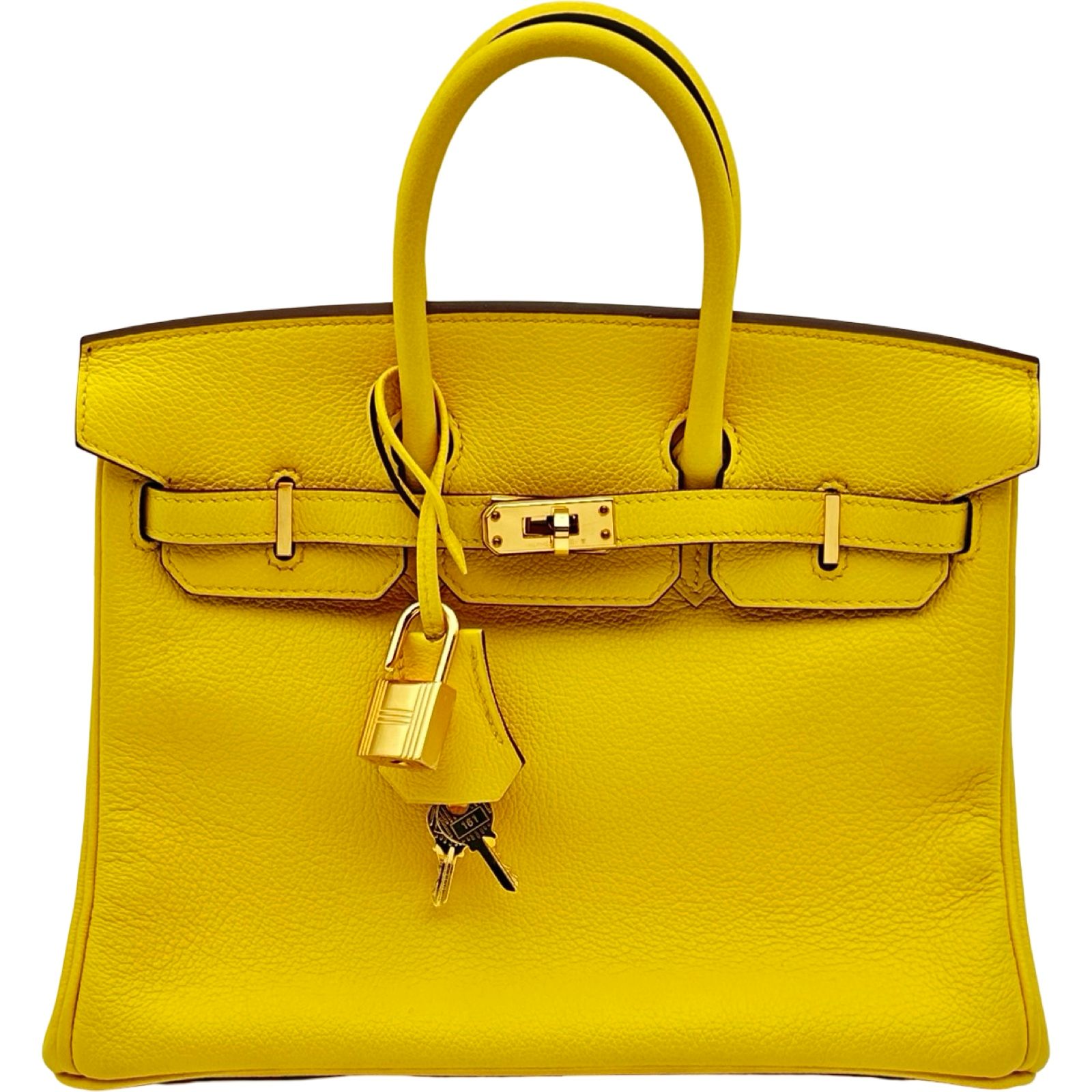 エルメス HERMES バーキン25 D刻印 ジョーヌナプル ゴールド金具 トリヨンノビーヨ レディース ハンドバッグ