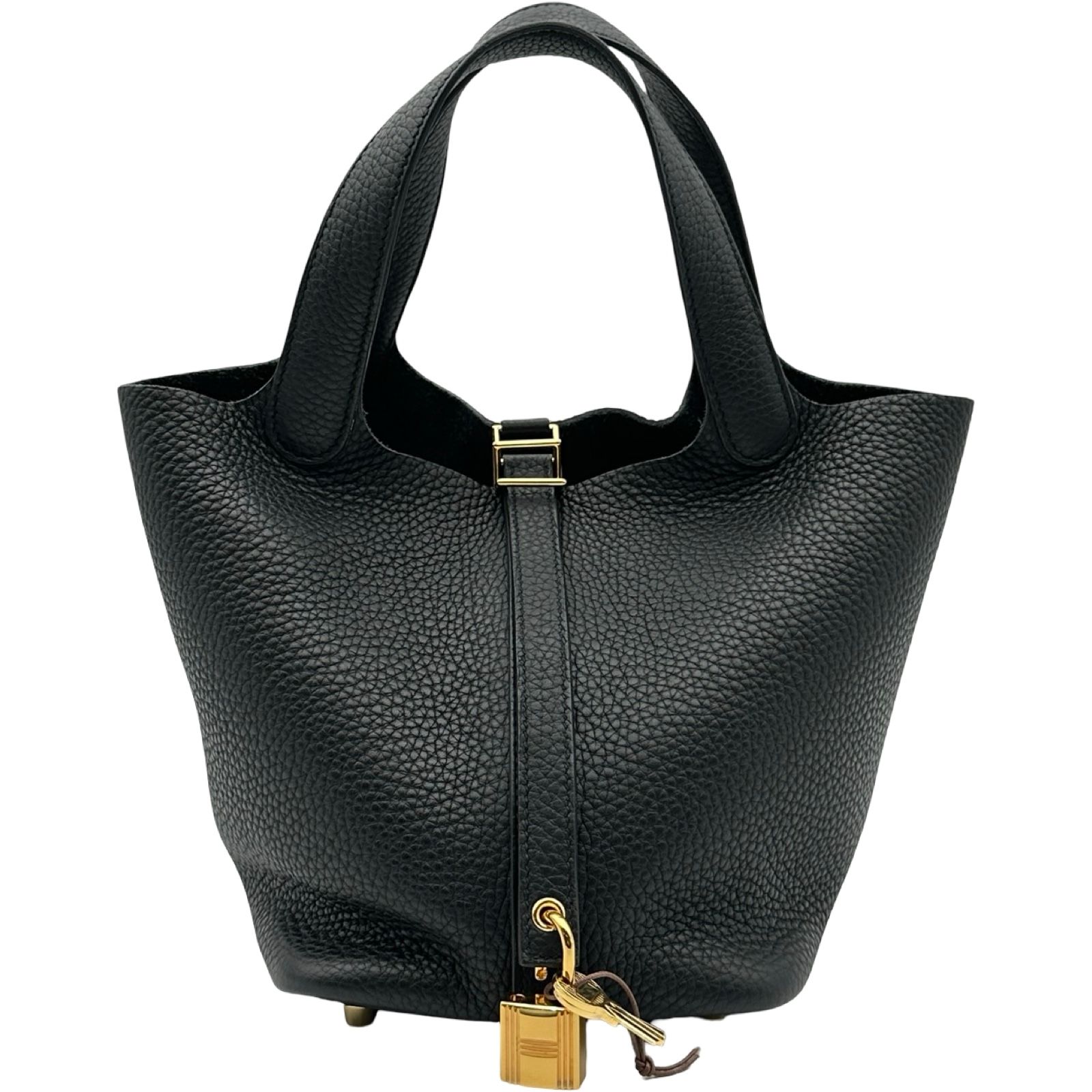 エルメス HERMES ピコタンロックPM Y刻印 ブラック ゴールド金具 トリヨンクレマンス レディース ハンドバッグ