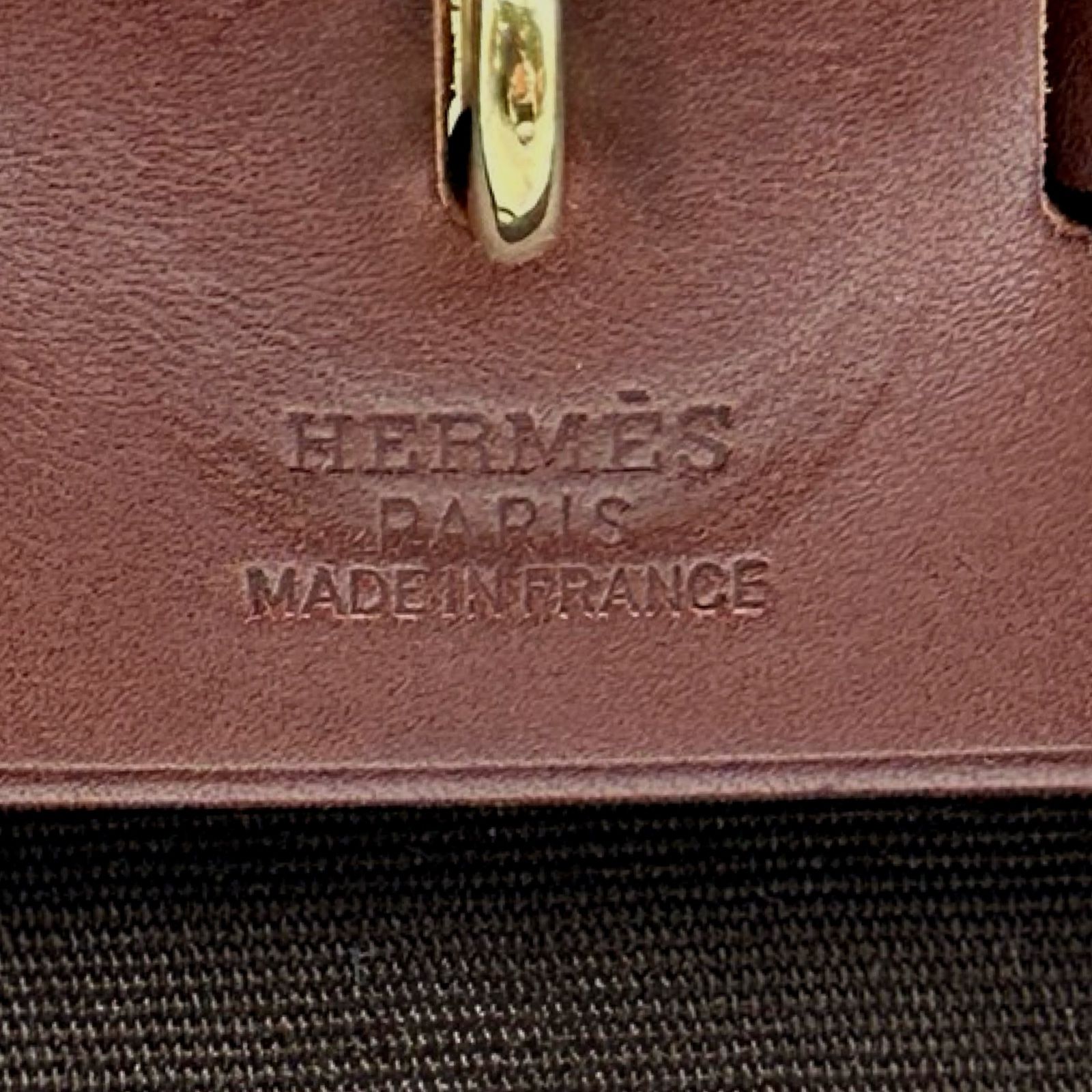 エルメス HERMES エールバッグPM □F刻印 ブラウン ゴールド金具 トワル ハンター レディース ハンドバッグ ショルダーバッグ
