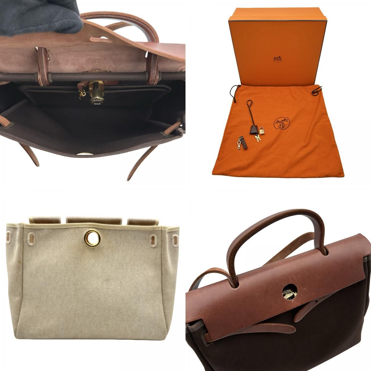 エルメス HERMES エールバッグPM □F刻印 ブラウン ゴールド金具 トワル ハンター レディース ハンドバッグ ショルダーバッグ