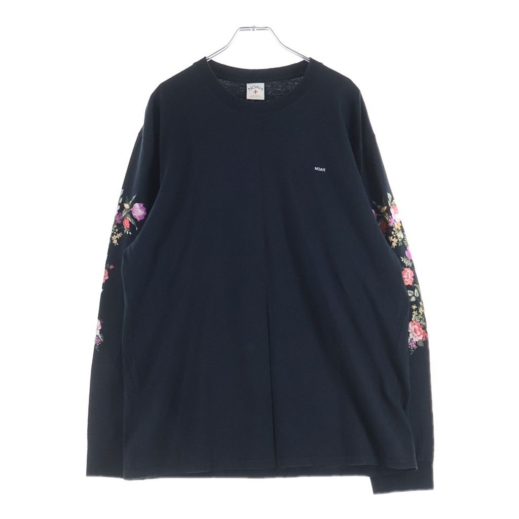 NOAH (ノア) Floral L/S Tee アームフローラルプリント クルーネック 長袖Tシャツ カットソー ブラック