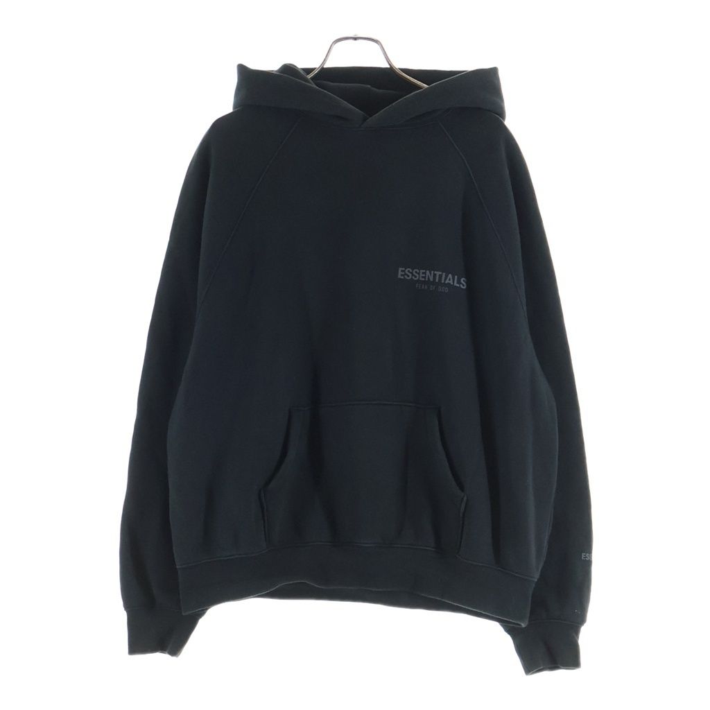 FEAR OF GOD ESSENTIALS (フィアオブゴッド エッセンシャルズ) リフレクター ロゴプリント スウェットパーカー フーディー ブラック