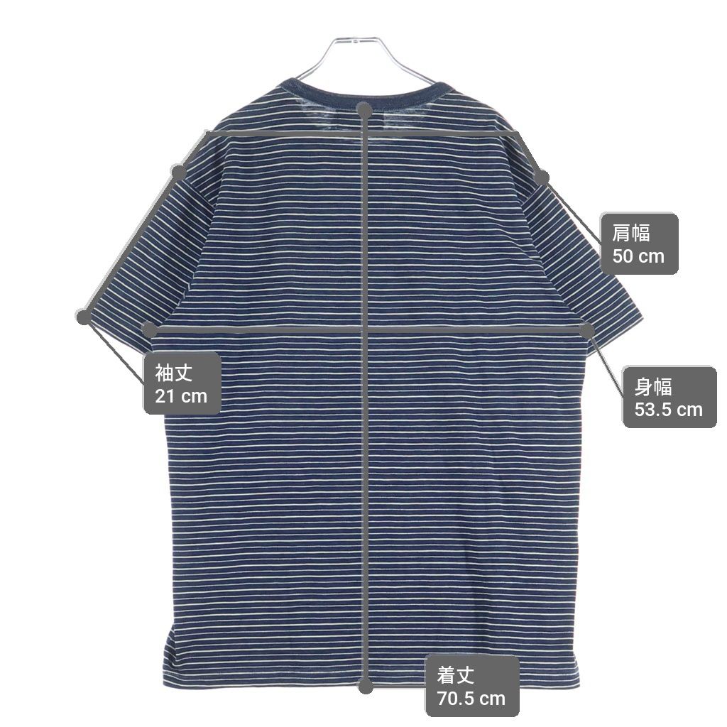 RRL (ダブルアールエル) Indigo Striped Jacquard Tee Indigo Multi