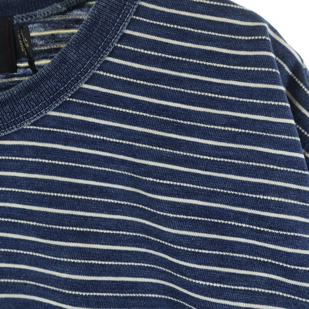 RRL (ダブルアールエル) Indigo Striped Jacquard Tee Indigo Multi