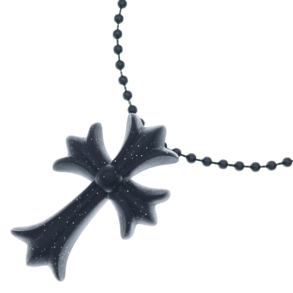CHROME HEARTS (クロムハーツ) RUBBER CH CRS SML スモールCHクロス ラバーネックレス ラメ シリコン ブラック