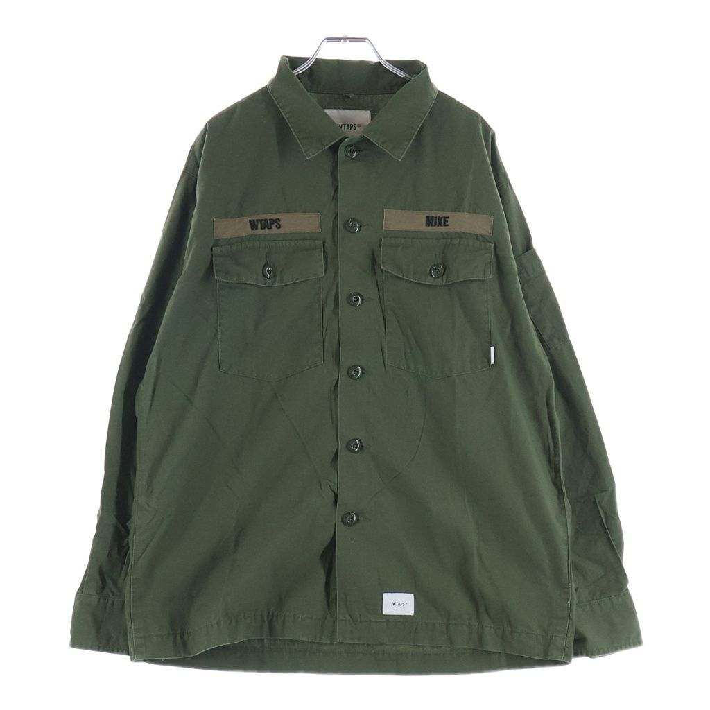 WTAPS ダブルタップス 20SS BUDS LS / SHIRT. COTTON. RIPSTOP バッズ ロゴエンブロイダリー フラップポケット ミリタリー長袖シャツ カーキ 201BRDT-SHM02 WTAPS (ダブルタップス) 20SS BUDS LS / SHIRT. COTTON. RIPSTOP