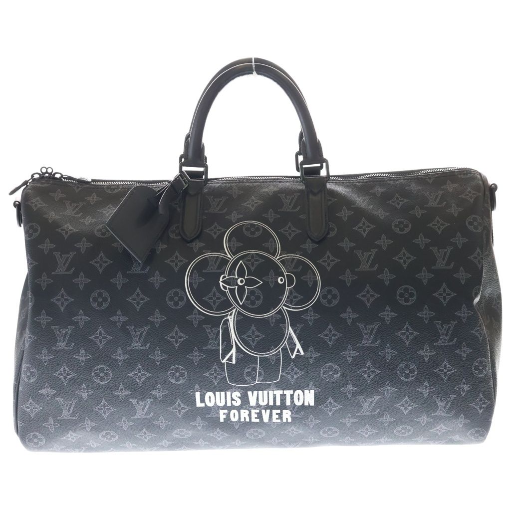 LOUIS VUITTON (ルイヴィトン) モノグラム・エクリプス ヴィヴィエンヌ キーポル・バンドリエール50 ボストンバッグ ブラック M43683