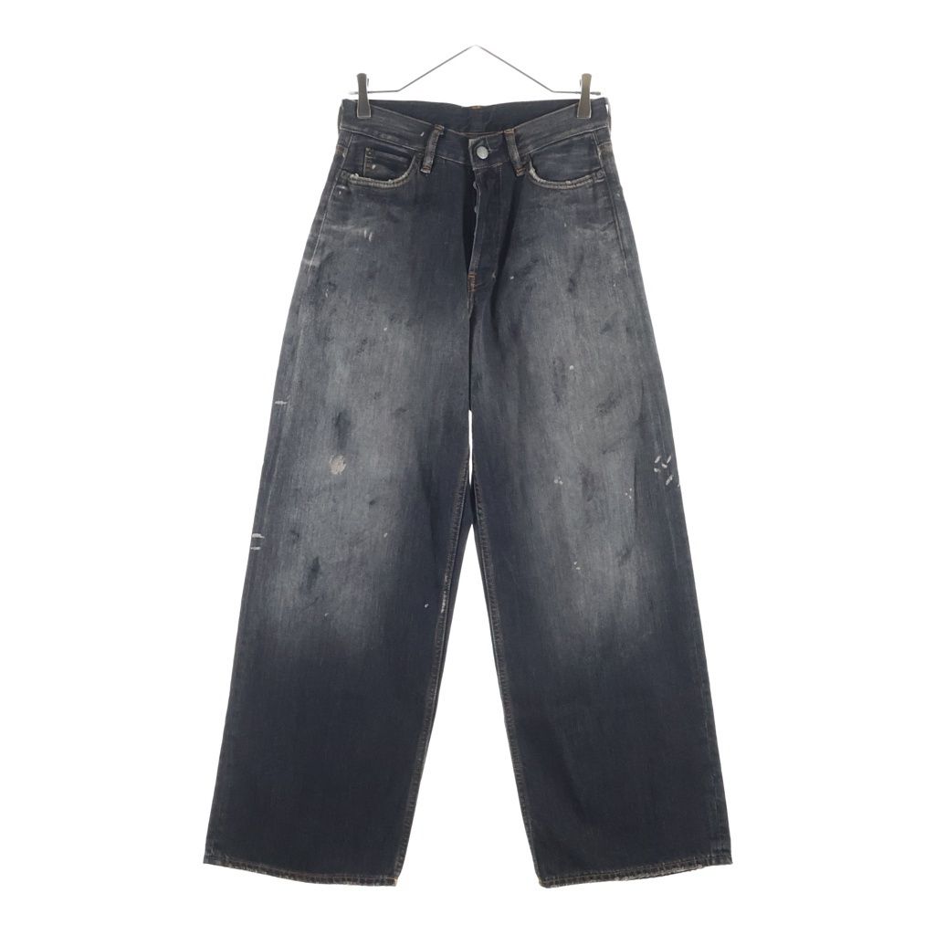 Acne Studios (アクネ ストゥディオズ) 25SS 1981U BLACK TRAFALGAR ルーズフィット ウォッシュ加工 ボタンフライ コットン ジーンズ デニム グレー C00081-