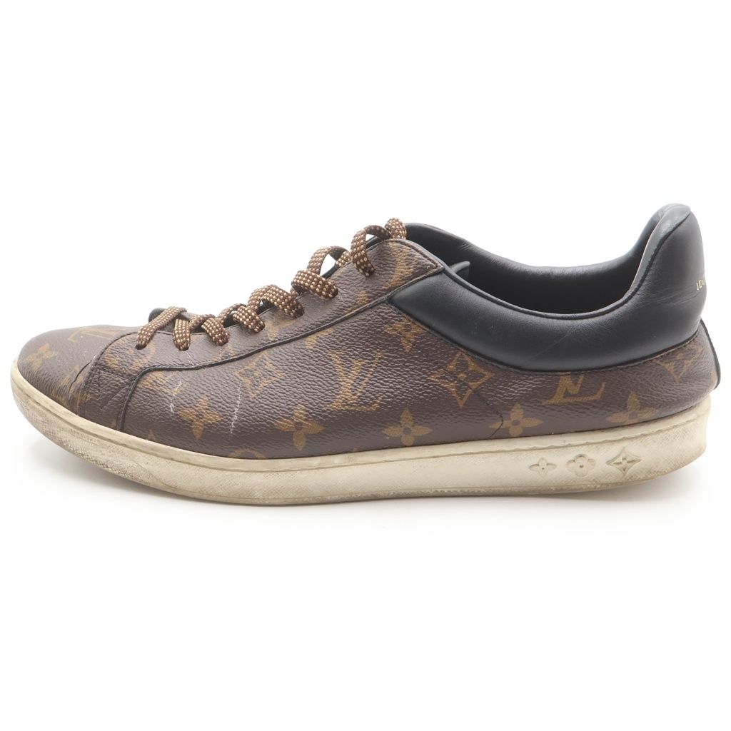 LOUIS VUITTON (ルイヴィトン) モノグラム ルクセンブルグ ローカットスニーカー レザー #8.5 ブラウン MS1109