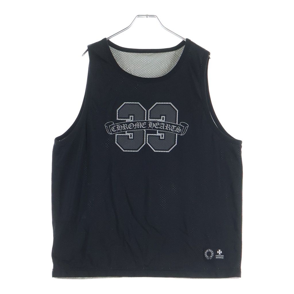 CHROME HEARTS (クロムハーツ) MESH WARM UP JERSEY メッシュウォームアップジャージ リバーシブルCHロゴプリントメッシュタンクトップ ブラック