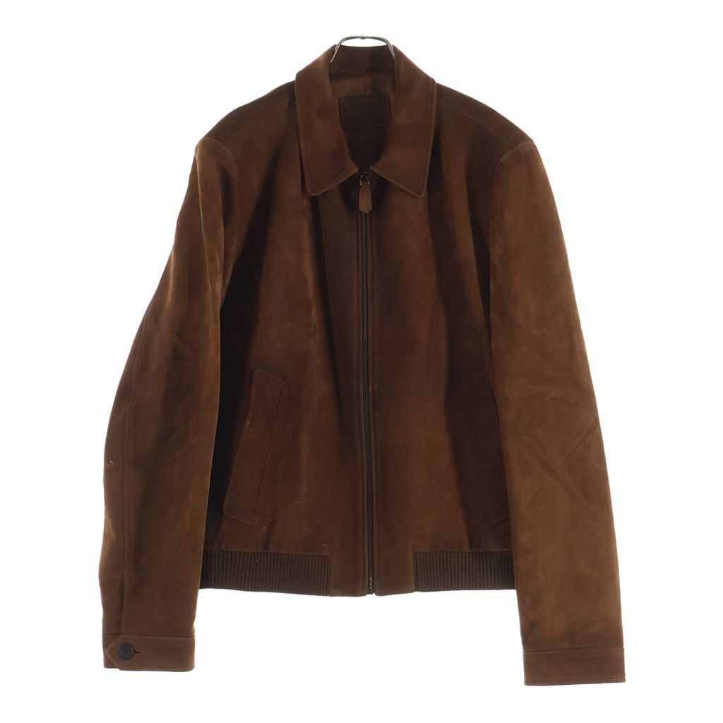 PRADA (プラダ) スウェードレザージャケット ジップアップブルゾン ブラウン UPW046