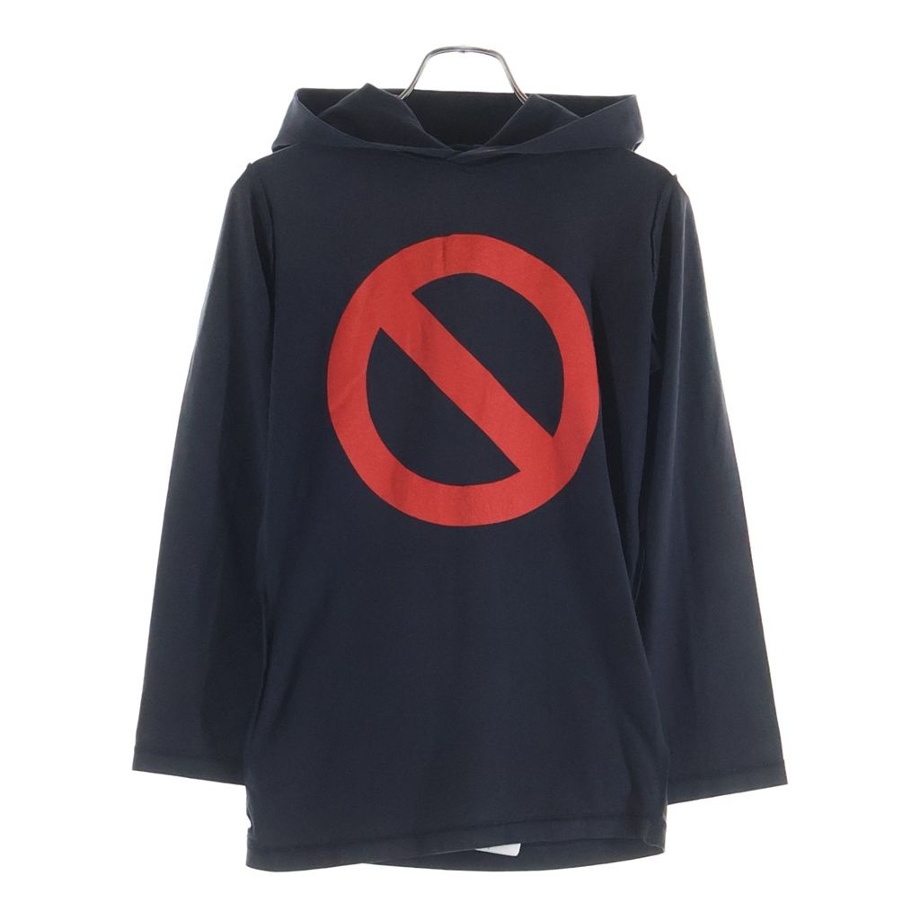 BALENCIAGA (バレンシアガ) BFRND Long-Sleeve Hooded T-Shirt ロゴプリント ネックホルダー付 ロングスリーブフーデッドTシャツ レディース ブラック 787350 TQVG9